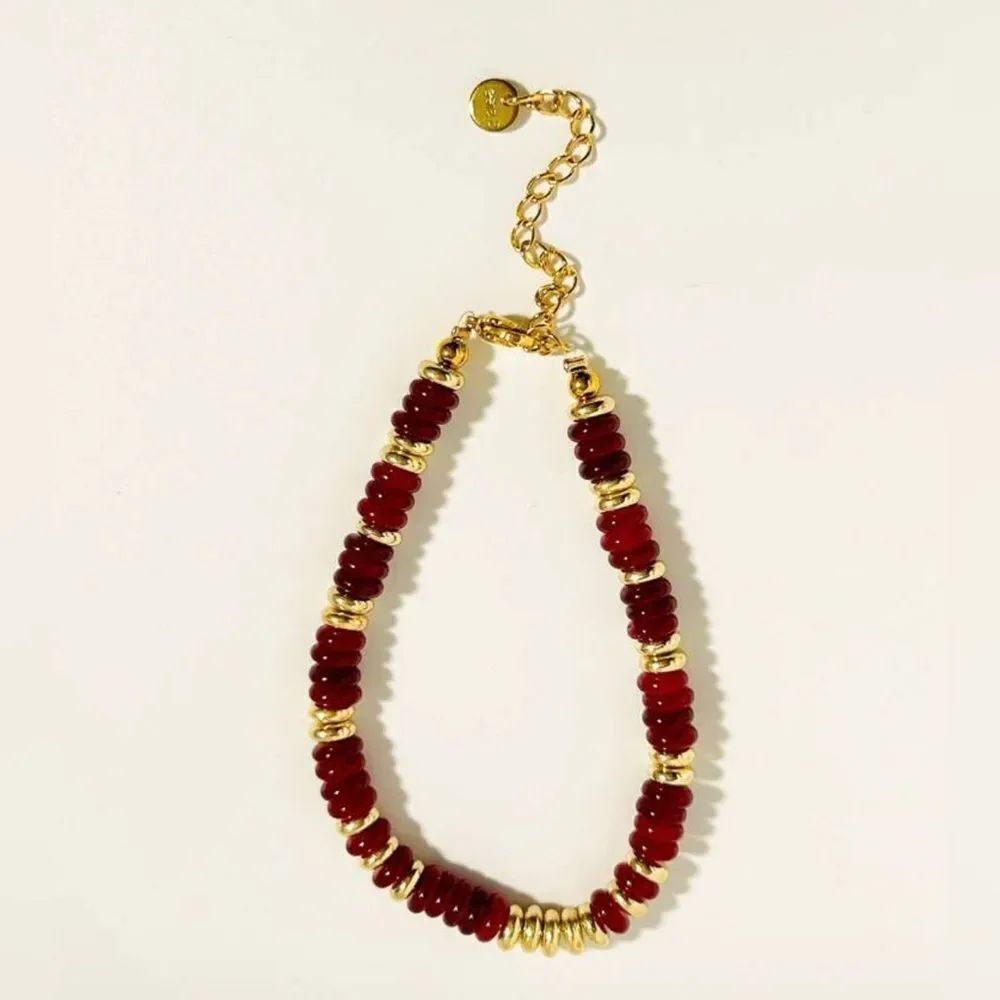 Red Beaded Necklace Q16